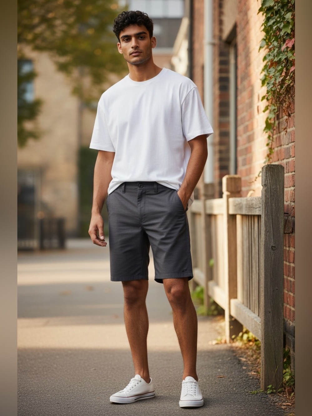 O’Neill Stretch Hybrid Shorts Men 32 Gray Standard Fit Surf Golf Casual Shorts